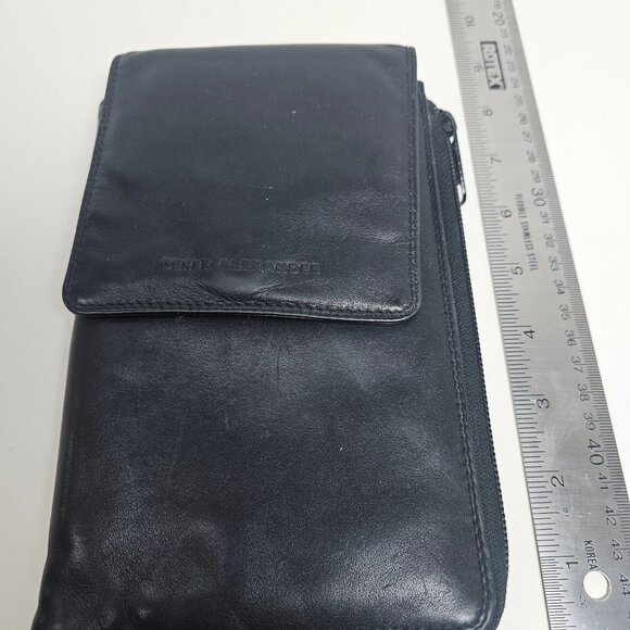 Derek Alexander Black Leather Wallet with Calculator - Picture 4 of 5